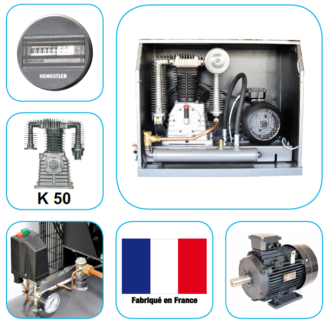 Compresseur insonorisé 500 Litres 10 CV — photo 2