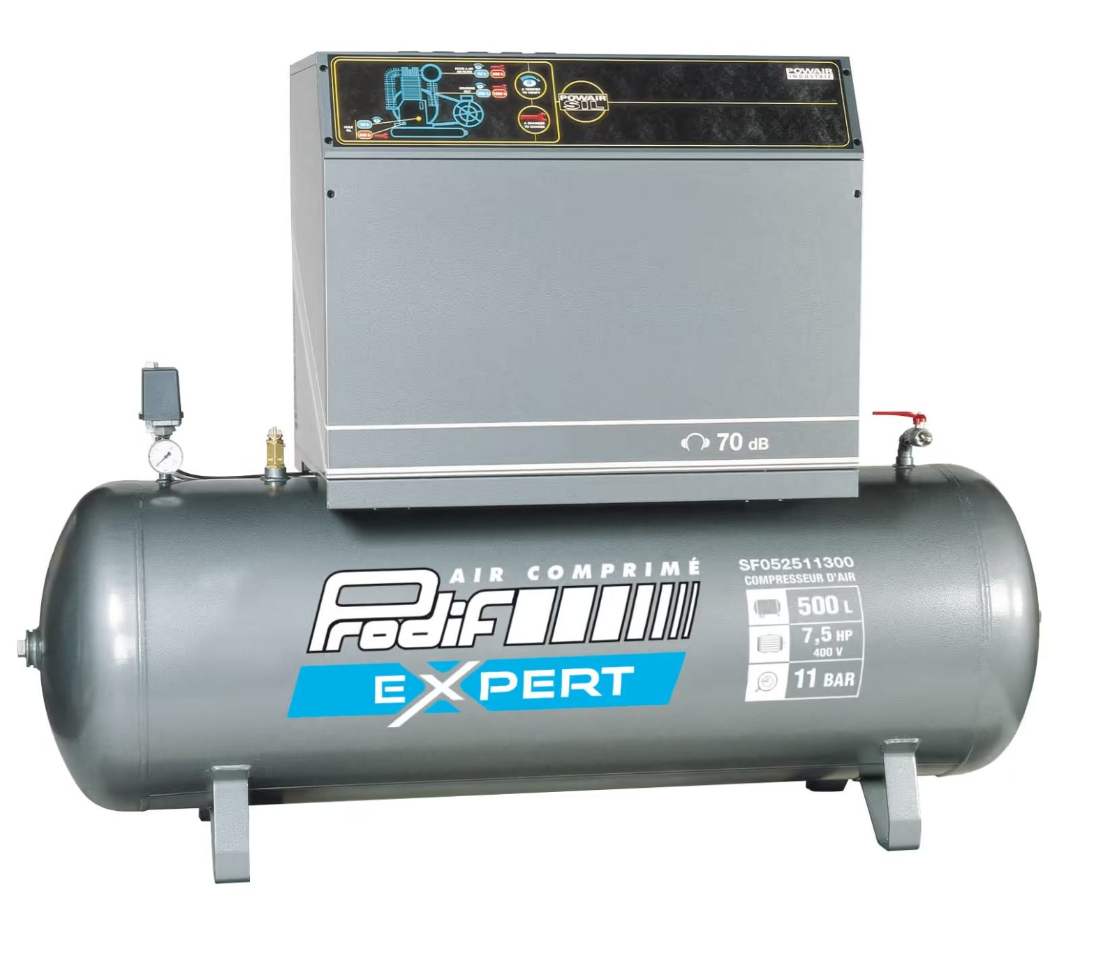 Compresseur insonorisé 500 Litres 7,5 CV Prodif