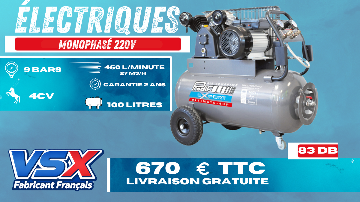Compresseur 100 Litres 4CV Ultimate PRODIF — Monophasé — photo 3