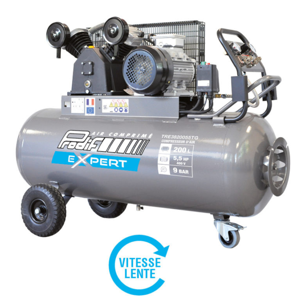 Compresseur 200 Litres 5,5CV Prodif 400V Marche lente — Triphasé