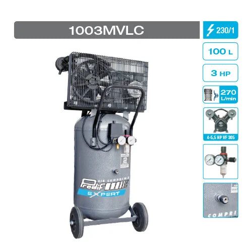 Compresseur 100 Litres 3CV PRODIF Vertical — Monophasé — photo 2