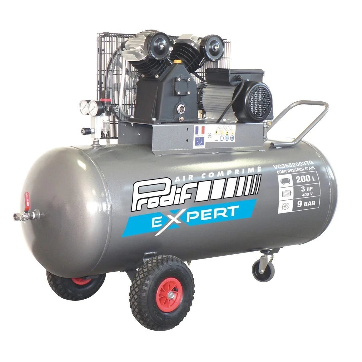 Compresseur 200 Litres 3CV 400V Prodif Triphasé — Triphasé