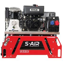 Compresseur thermique Nuair THUNDER 130D Diesel 13CV 50 L avec génératrice 7kVA.