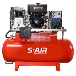 Compresseur thermique Nuair THUNDER 130D moteur Diesel 11CV avec génératrice 3,5 kVA.
