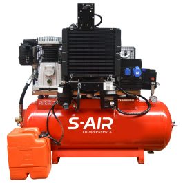 Compresseur thermique Nuair THUNDER 200D moteur Diesel 16CV avec génératrice 7 kVA.