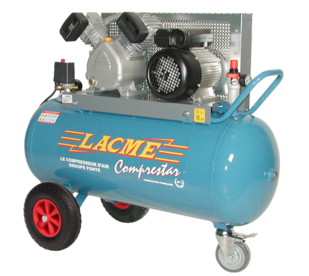 Compresseur Lacmé mobile Comprestar 17V100M - 17 m³/h monophasé - 100 litres - 11 bar