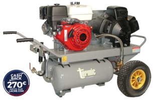 Compresseur Lacmé mobile thermique TERMIC 40/40 - 40 m3/h - 2x20 L - 11 bars - 8,4 CV