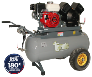 Compresseur Lacmé mobile thermique TERMIC 26/100 - 26 m3/h - 100 L - 11 bars - 4,8 CV