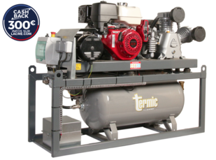 Compresseur Lacmé thermique SIAMOIS 40/90, Bi-énergie Air et élec : 40 m3/h - 5,6 kVA